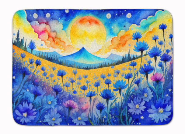 Blue Cornflowers in Color Memory Foam Bath/Kitchen Mat product image at NuMercy