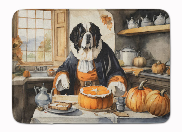 Saint Bernard Fall Kitchen Pumpkins Memory Foam Bath/Kitchen Mat product image at NuMercy
