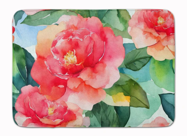 Alabama Camellia in Watercolor Memory Foam Bath/Kitchen Mat DAC1622 product image at NuMercy