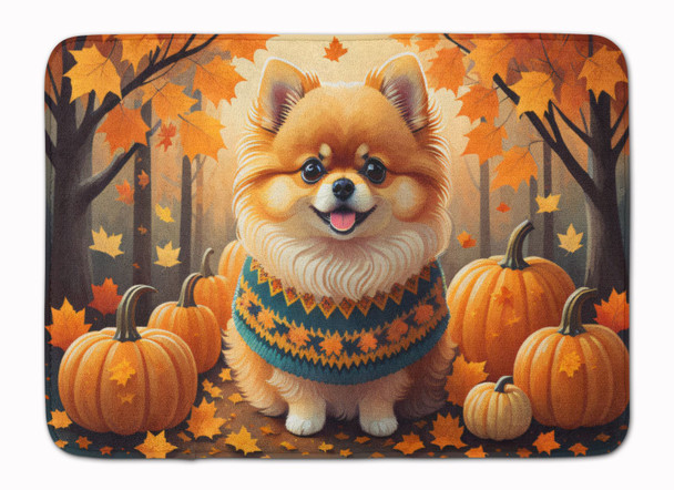 Pomeranian Fall Memory Foam Bath/Kitchen Mat product image at NuMercy