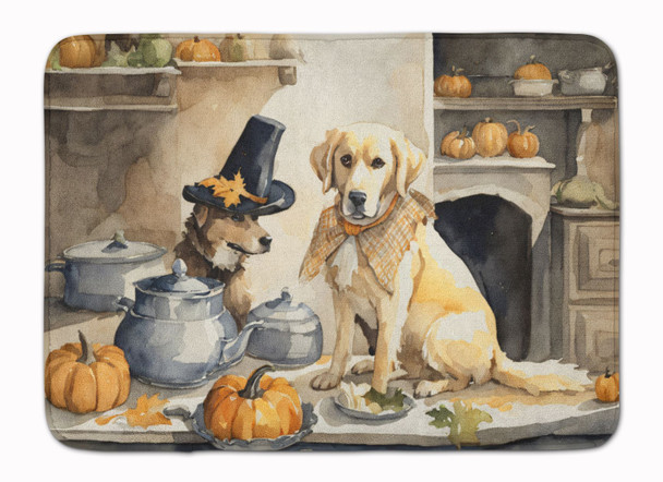 Yellow Lab Fall Kitchen Pumpkins Memory Foam Bath/Kitchen Mat DAC1792 product image at NuMercy