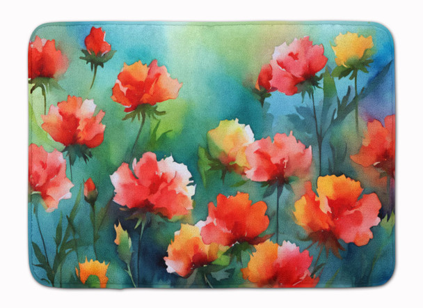 Ohio Scarlet Carnations in Watercolor Memory Foam Bath/Kitchen Mat DAC1698 product image at NuMercy