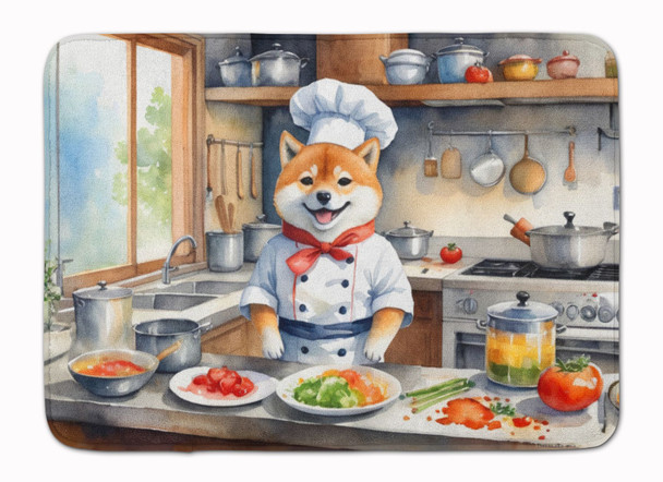 Shiba Inu The Chef Memory Foam Bath/Kitchen Mat product image at NuMercy
