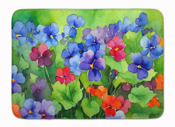 Illinois Violet in Watercolor Memory Foam Bath/Kitchen Mat DAC1648 product image at NuMercy