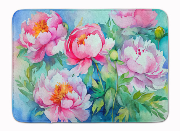 Peonies in Watercolor Memory Foam Bath/Kitchen Mat DAC1595 product image at NuMercy