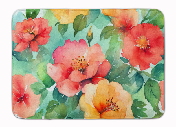 Georgia Cherokee Rose in Watercolor Memory Foam Bath/Kitchen Mat DAC1640 product image at NuMercy