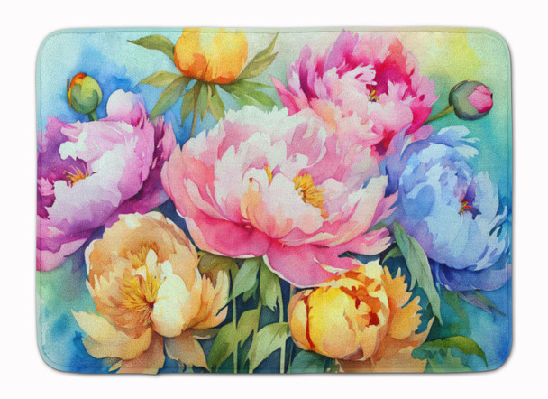 Peonies in Watercolor Memory Foam Bath/Kitchen Mat DAC1597 product image at NuMercy