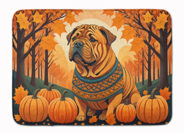 Shar Pei Fall Memory Foam Bath/Kitchen Mat product image at NuMercy