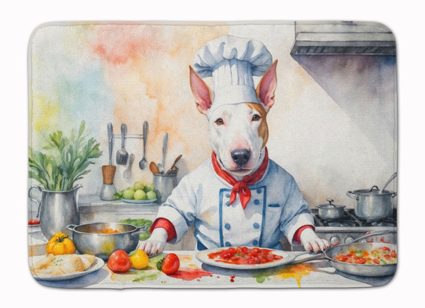 Bull Terrier The Chef Memory Foam Bath/Kitchen Mat product image at NuMercy