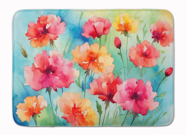 Carnations in Watercolor Memory Foam Bath/Kitchen Mat DAC1548 product image at NuMercy