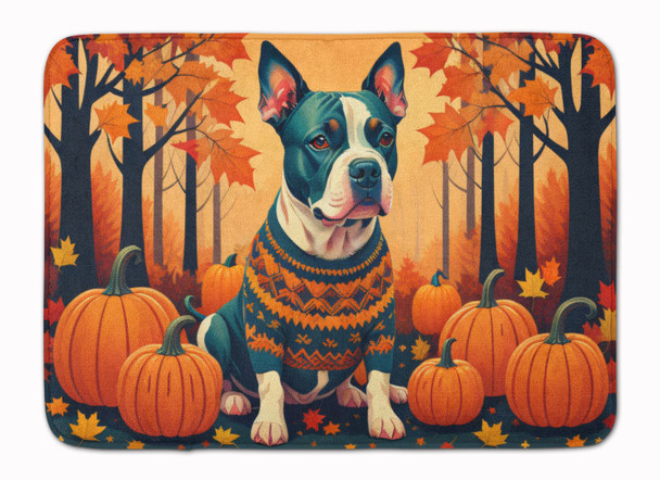 Pit Bull Terrier Fall Memory Foam Bath/Kitchen Mat product image at NuMercy