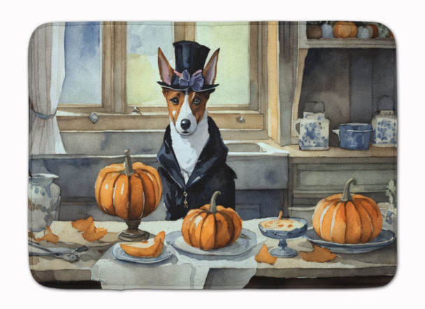 Basenji Fall Kitchen Pumpkins Memory Foam Bath/Kitchen Mat product image at NuMercy