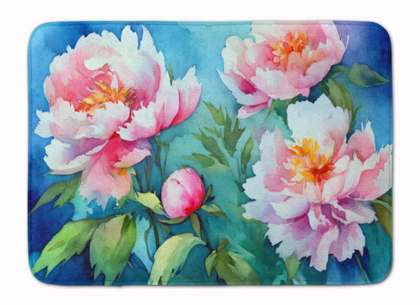 Peonies in Watercolor Memory Foam Bath/Kitchen Mat DAC1593 product image at NuMercy