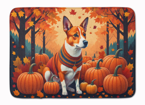 Red Basenji Fall Memory Foam Bath/Kitchen Mat product image at NuMercy