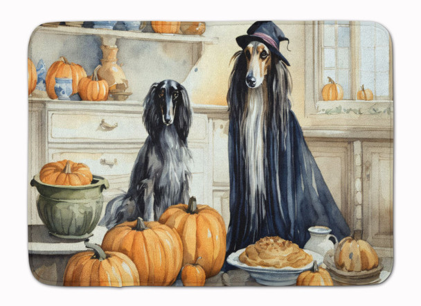 Afghan Hound Fall Kitchen Pumpkins Memory Foam Bath/Kitchen Mat product image at NuMercy