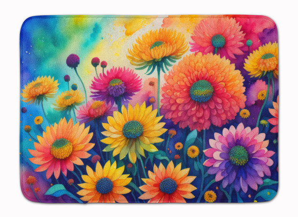 Chrysanthemums in Color Memory Foam Bath/Kitchen Mat product image at NuMercy