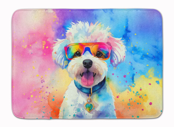 Bichon Frise Hippie Dawg Memory Foam Bath/Kitchen Mat DAC2462 product image at NuMercy