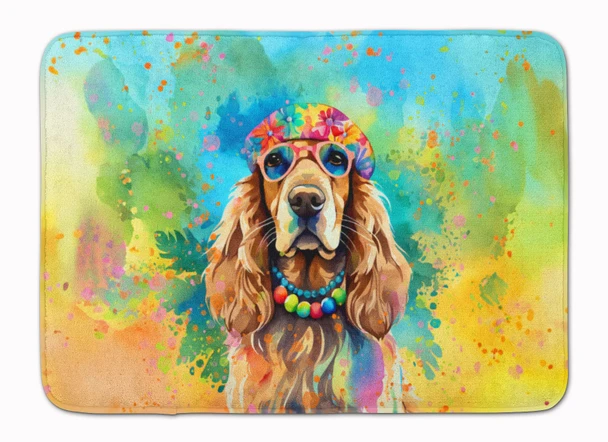 Cocker Spaniel Hippie Dawg Memory Foam Bath/Kitchen Mat DAC2493 product image at NuMercy