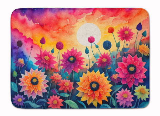 Dahlias in Color Memory Foam Bath/Kitchen Mat product image at NuMercy