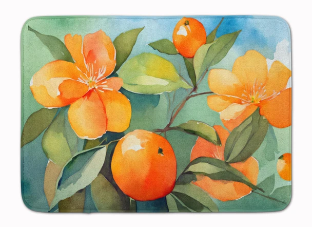 Florida Orange Blossom in Watercolor Memory Foam Bath/Kitchen Mat DAC1638 product image at NuMercy