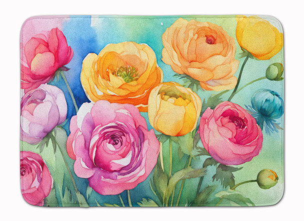 Ranunculus in Watercolor Memory Foam Bath/Kitchen Mat DAC1603 product image at NuMercy