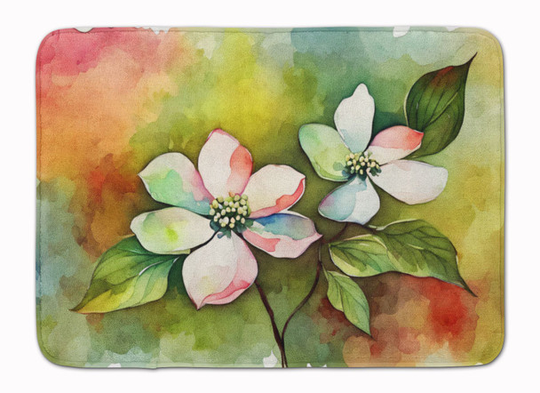 Virginia American Dogwood in Watercolor Memory Foam Bath/Kitchen Mat DAC1713 product image at NuMercy