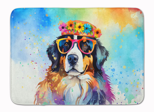 Bernese Mountain Dog Hippie Dawg Memory Foam Bath/Kitchen Mat DAC2461 product image at NuMercy