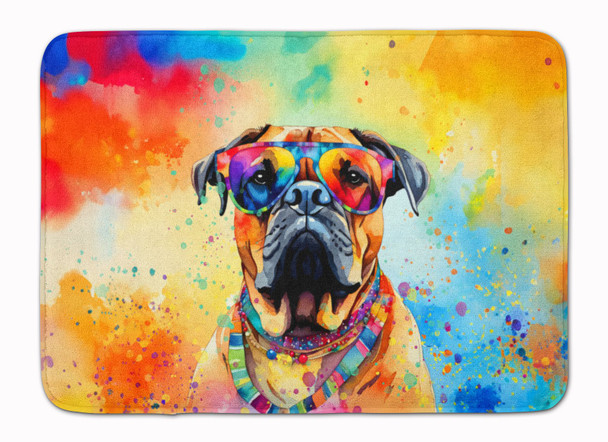 Bullmastiff Hippie Dawg Memory Foam Bath/Kitchen Mat DAC2477 product image at NuMercy