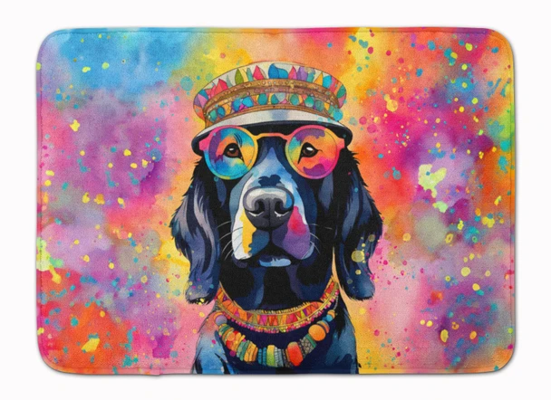 Black Labrador Hippie Dawg Memory Foam Bath/Kitchen Mat DAC2520 product image at NuMercy