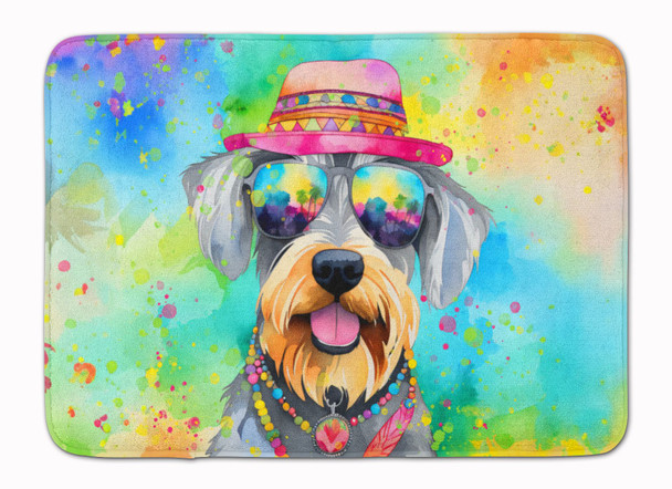 Schnauzer Hippie Dawg Memory Foam Bath/Kitchen Mat DAC2554 product image at NuMercy