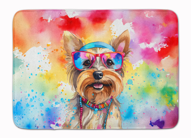 Yorkshire Terrier Hippie Dawg Memory Foam Bath/Kitchen Mat DAC2578 product image at NuMercy