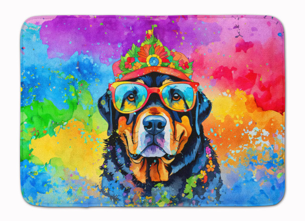 Rottweiler Hippie Dawg Memory Foam Bath/Kitchen Mat product image at NuMercy