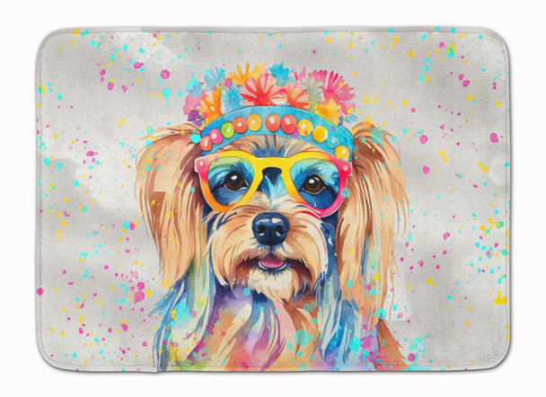 Yorkshire Terrier Hippie Dawg Memory Foam Bath/Kitchen Mat DAC2576 product image at NuMercy
