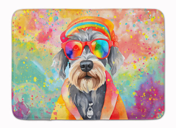 Schnauzer Hippie Dawg Memory Foam Bath/Kitchen Mat DAC2555 product image at NuMercy
