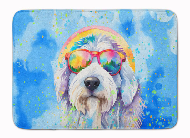 Old English Sheepdog Hippie Dawg Memory Foam Bath/Kitchen Mat DAC2535 product image at NuMercy