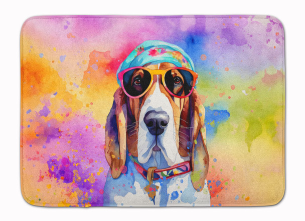 Basset Hound Hippie Dawg Memory Foam Bath/Kitchen Mat product image at NuMercy