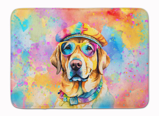 Yellow Labrador Hippie Dawg Memory Foam Bath/Kitchen Mat DAC2528 product image at NuMercy