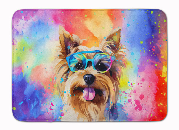 Yorkshire Terrier Hippie Dawg Memory Foam Bath/Kitchen Mat DAC2579 product image at NuMercy