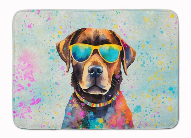 Chocolate Labrador Hippie Dawg Memory Foam Bath/Kitchen Mat DAC2523 product image at NuMercy
