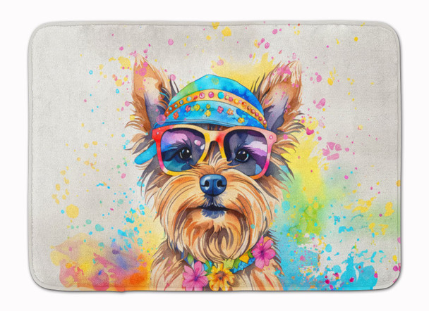Yorkshire Terrier Hippie Dawg Memory Foam Bath/Kitchen Mat DAC2577 product image at NuMercy