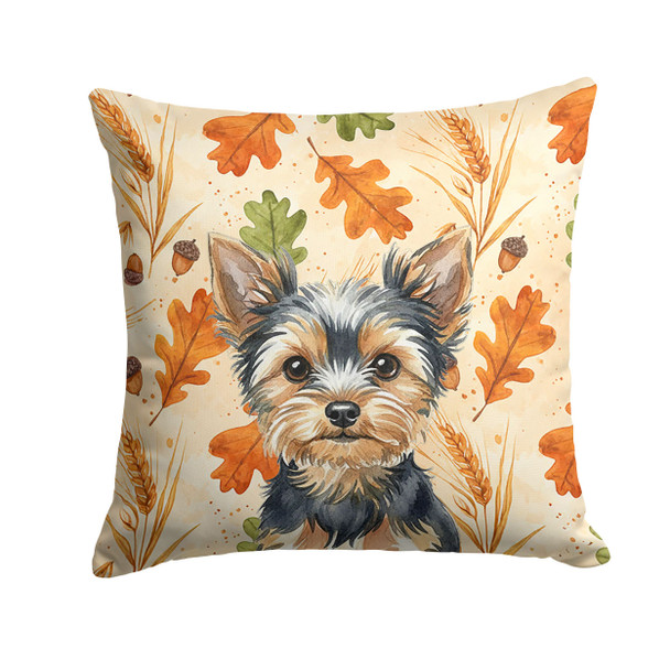 Black and Tan Yorkshire Terrier Heirloom Fall Throw Pillow 18" x 18" product image at NuMercy