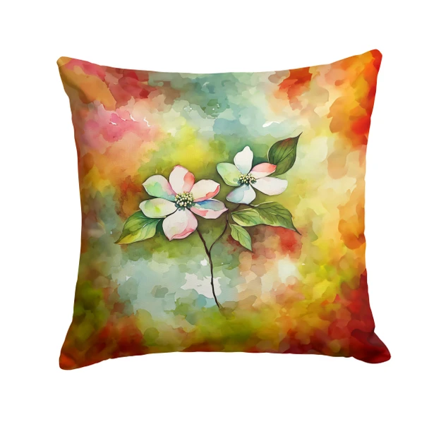 Virginia American Dogwood in Watercolor Throw Pillow 18" x 18" DAC1713 product image at NuMercy