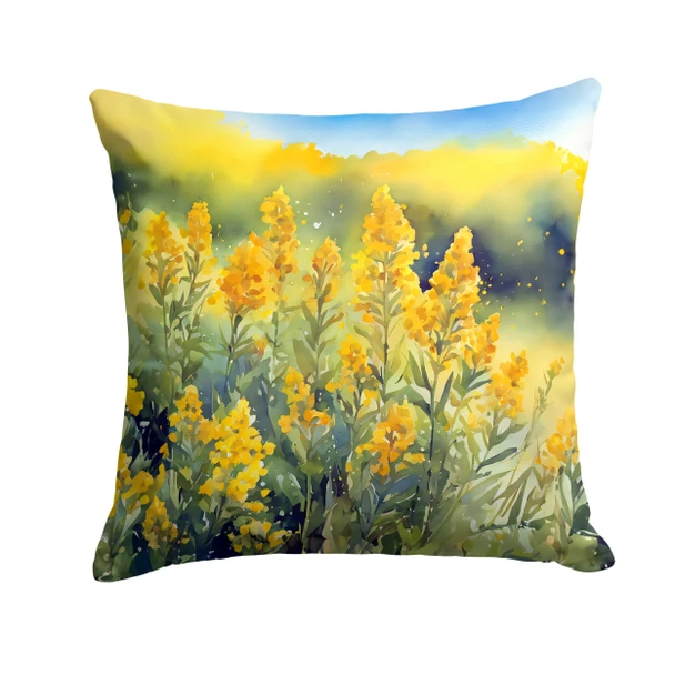 Nebraska Goldenrod in Watercolor Throw Pillow 18" x 18" DAC1681 product image at NuMercy