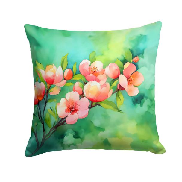 Delaware Peach Blossom in Watercolor Throw Pillow 18" x 18" DAC1635 product image at NuMercy