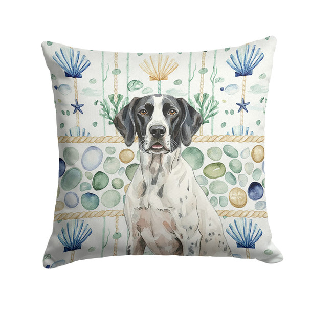 Black and White Pointer Coastal Sea Glass Throw Pillow 18" x 18" product image at NuMercy