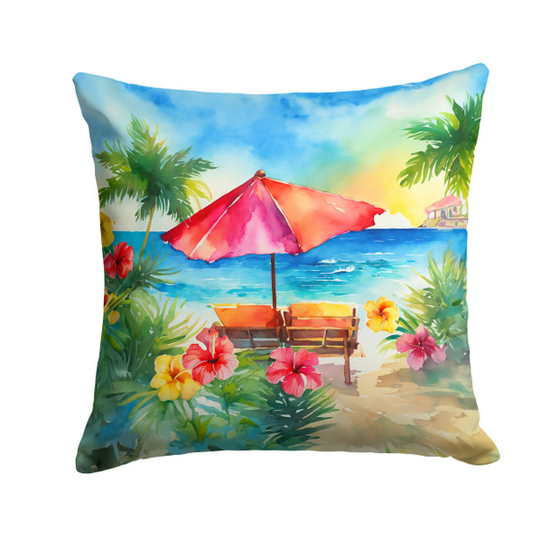 Hawaii Hawaiian Hibiscus in Watercolor Throw Pillow 18" x 18" DAC1643 product image at NuMercy