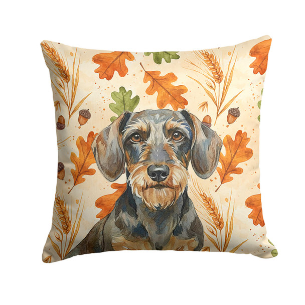 Wirehaired Wild Boar Dachshund Heirloom Fall Throw Pillow 18" x 18" product image at NuMercy