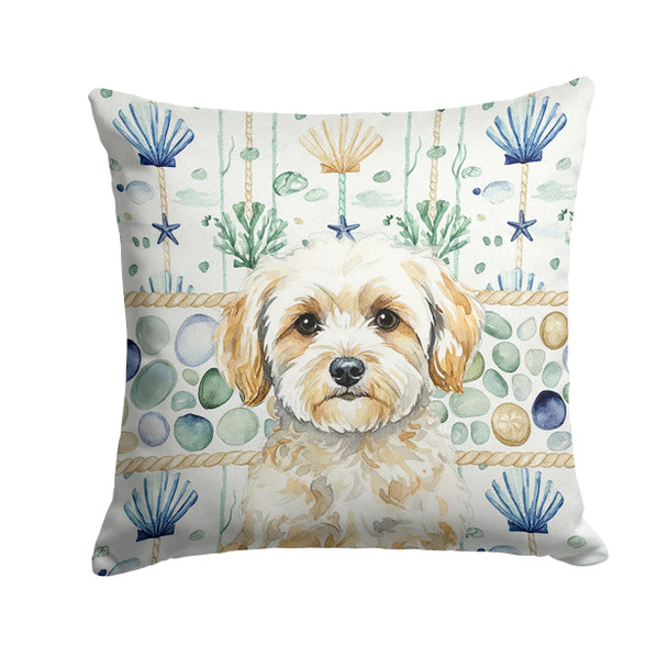 Maltipoo Coastal Sea Glass Throw Pillow 18" x 18" product image at NuMercy