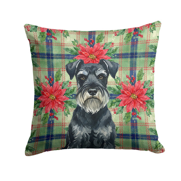 Standard Schnauzer Christmas Poinsettias Throw Pillow 18" x 18" product image at NuMercy