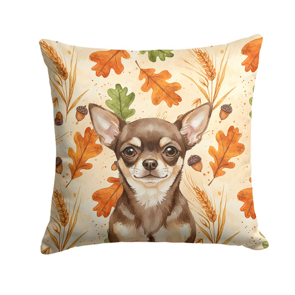 Chocolate Chihuahua Heirloom Fall Throw Pillow 18" x 18" product image at NuMercy